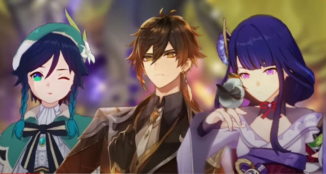 zhongli, venti, and raiden Shogun